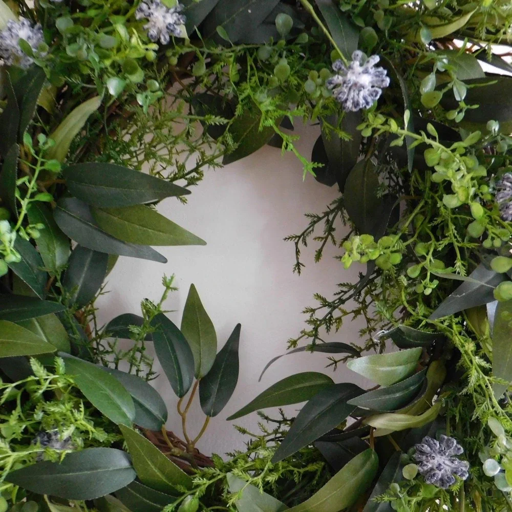 Artificial Year Round Greenry Wreath, English‎ Garden Housewarming Gift